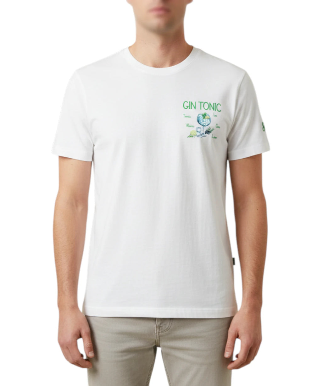 Men's T-Shirt Portofino MC2 Saint Barth with Gin Tonic Embroidery