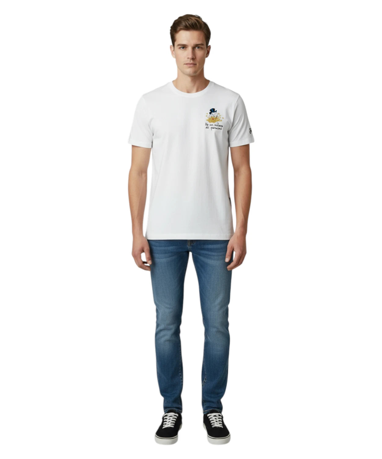 T-Shirt Uomo Portofino MC2 Saint Barth con Ricamo Scrooge