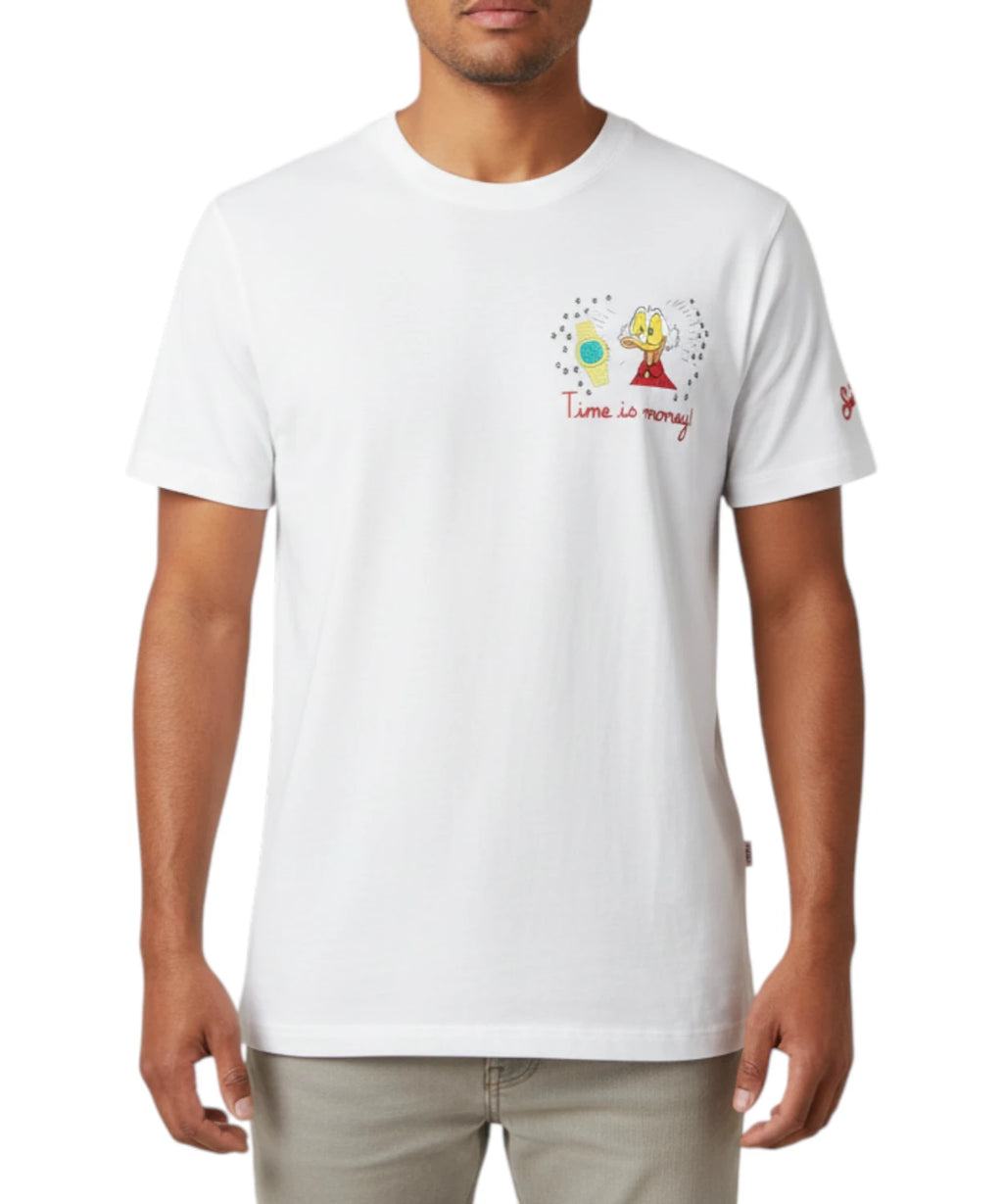 Men's T-Shirt Portofino MC2 Saint Barth with Scrooge Embroidery