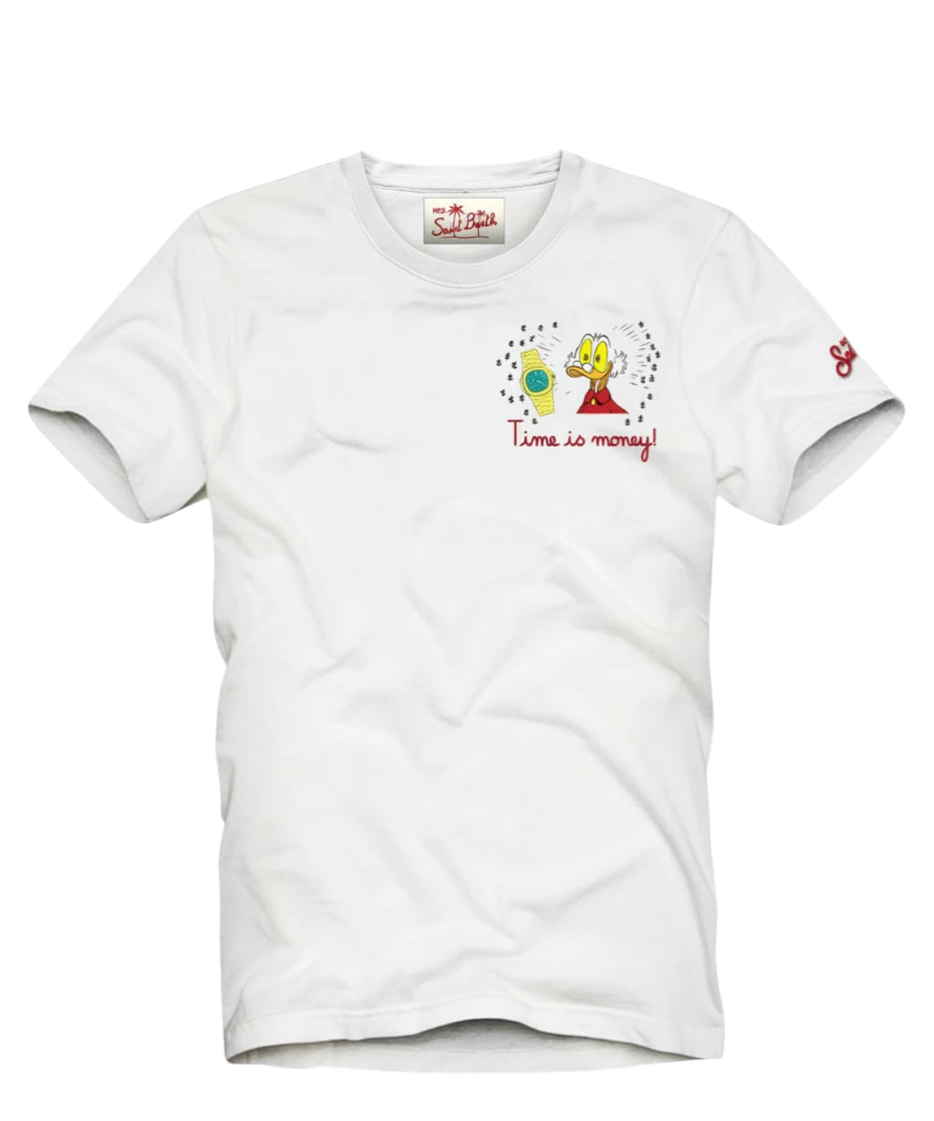 Men's T-Shirt Portofino MC2 Saint Barth with Scrooge Embroidery