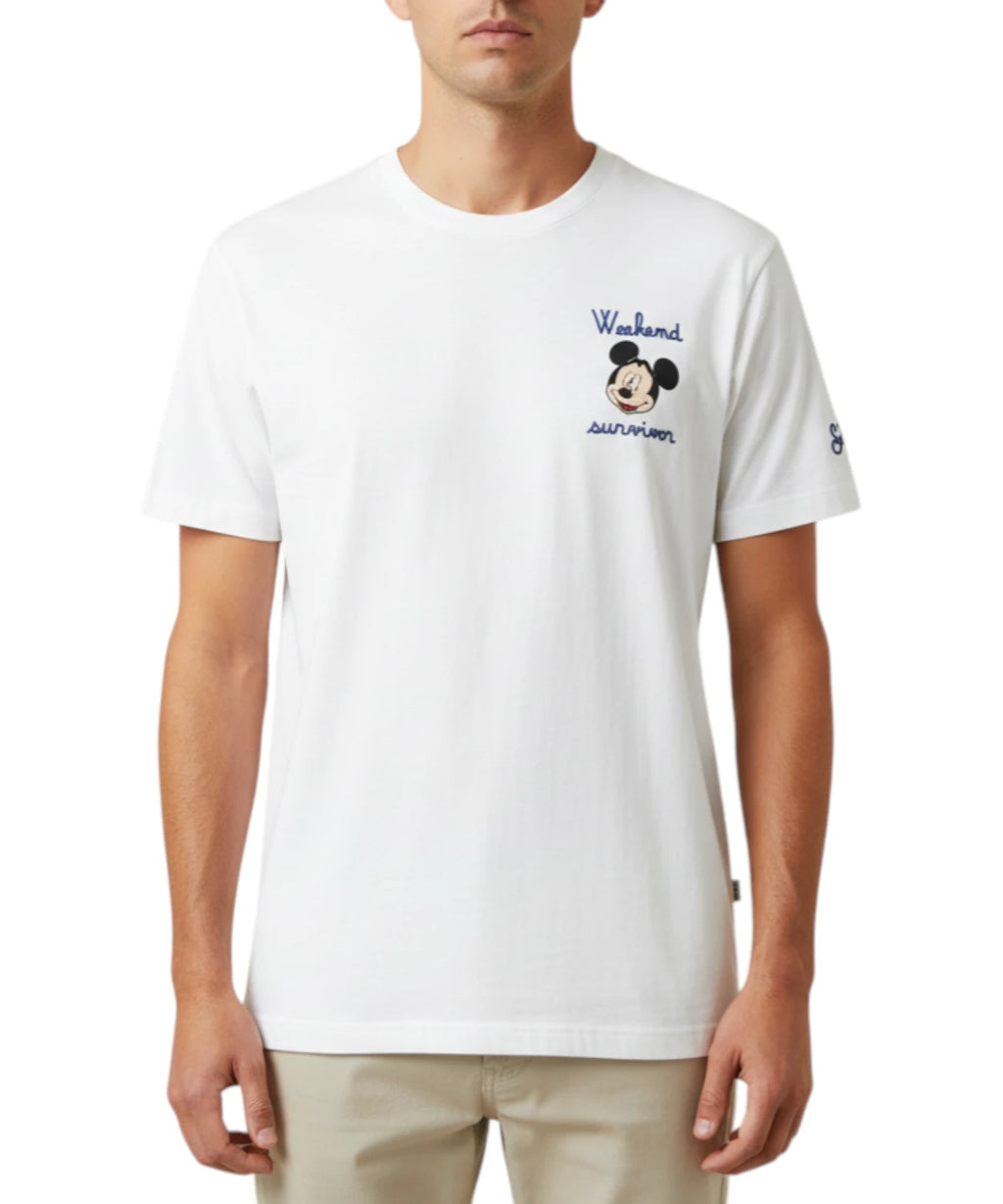 Men's Portofino MC2 Saint Barth T-Shirt with Mickey Embroidery
