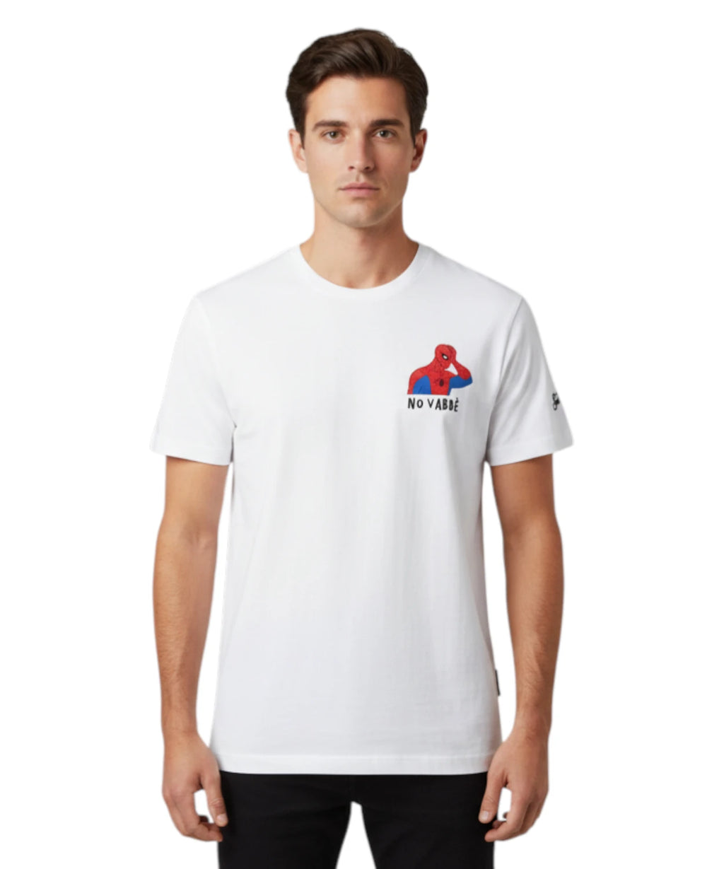 Herre T-shirt Portofino MC2 Saint Barth med Spiderman broderi