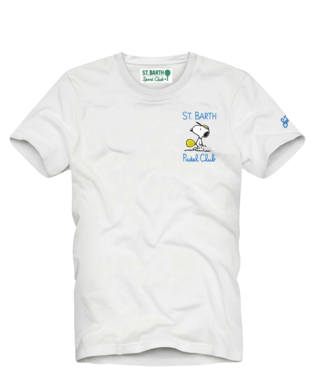 Men's T-Shirt Portofino MC2 Saint Barth with Snoopy Embroidery