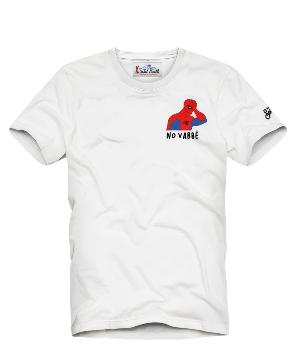 Herre T-shirt Portofino MC2 Saint Barth med Spiderman broderi