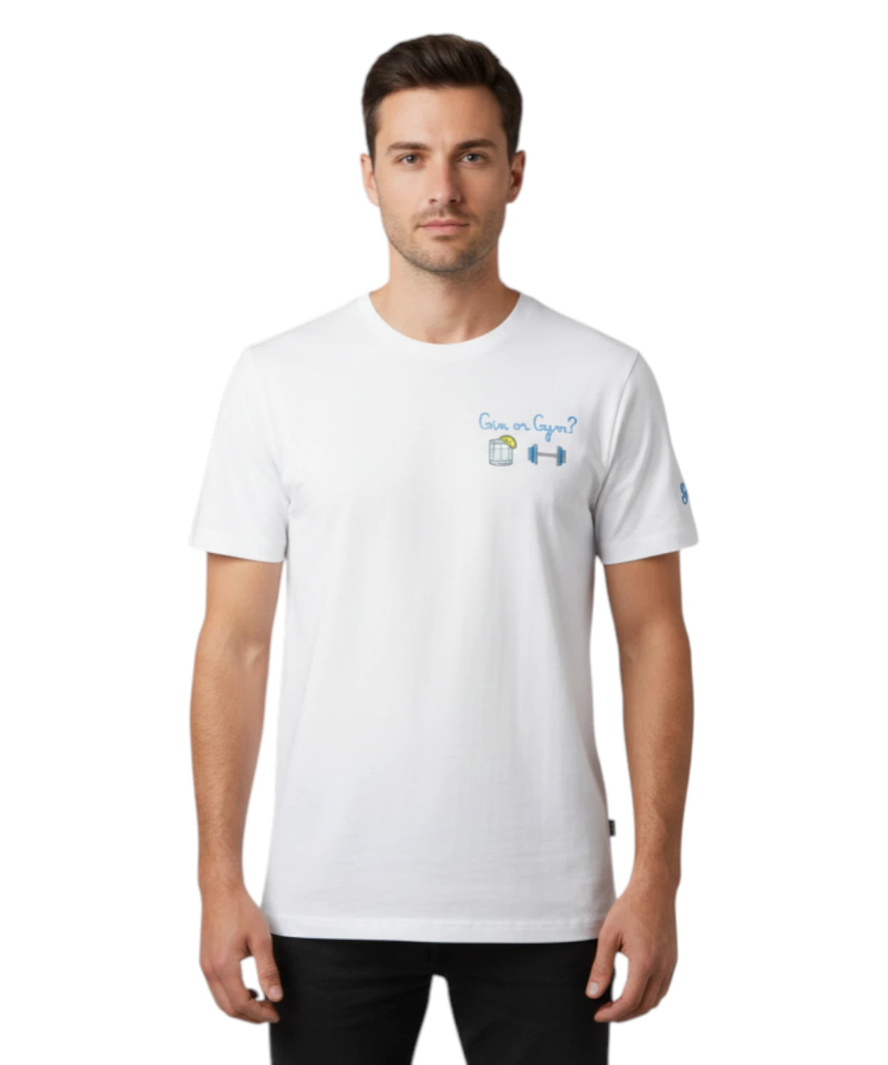 T-Shirt Uomo Portofino MC2 Saint Barth con Ricamo Gin Gym