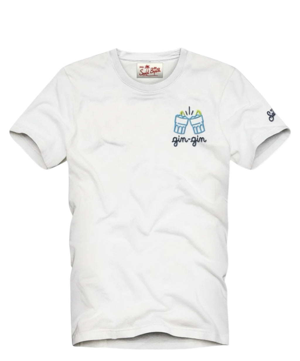 Men's Portofino MC2 Saint Barth T-Shirt with Gin Gin Embroidery