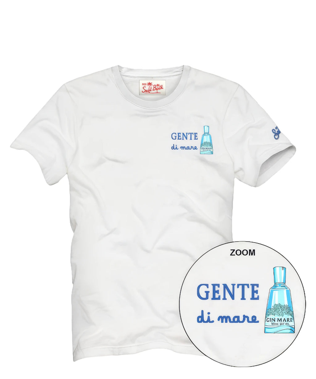 Men's T-Shirt MC2 Saint Barth Portofino with Embroidery