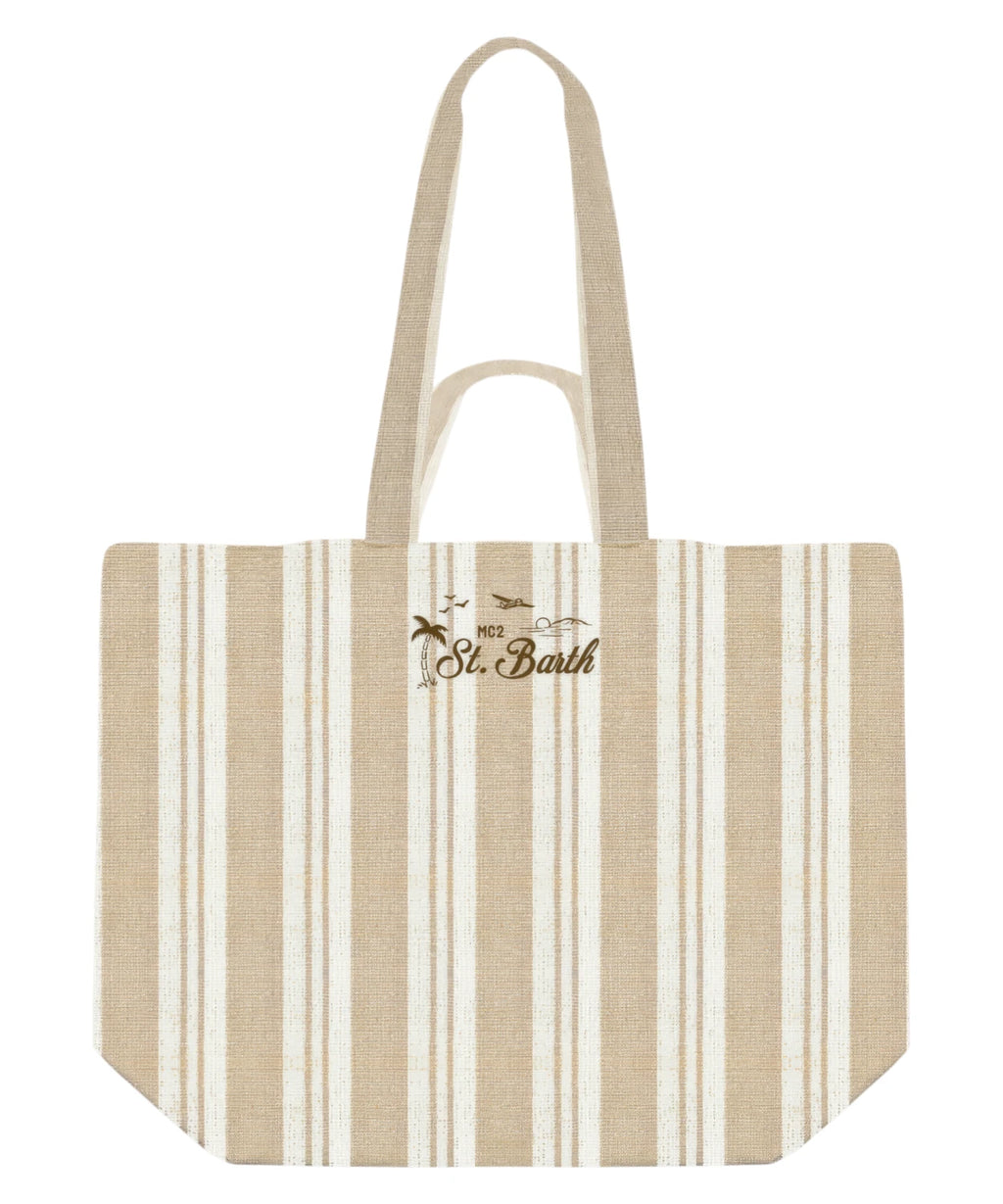 MC2 Saint Barth Striped Cotton Bag