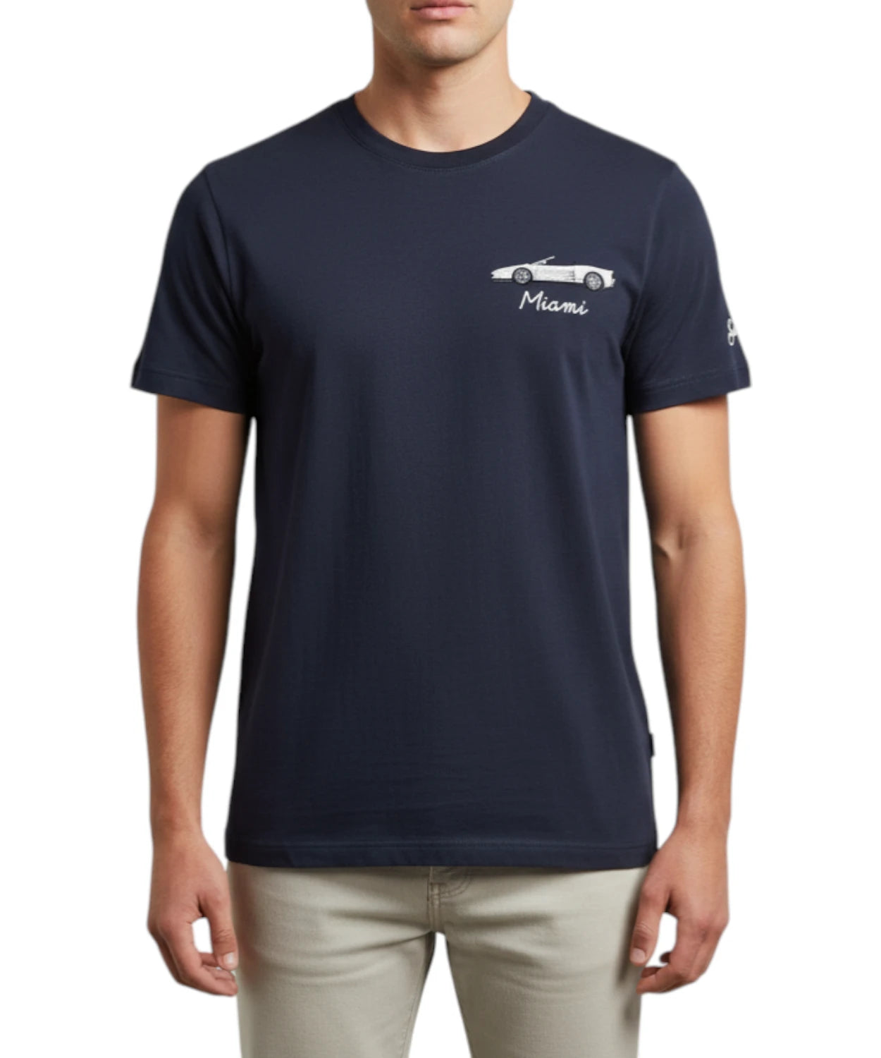 T-Shirt Uomo Portofino MC2 Saint Barth con Ricamo