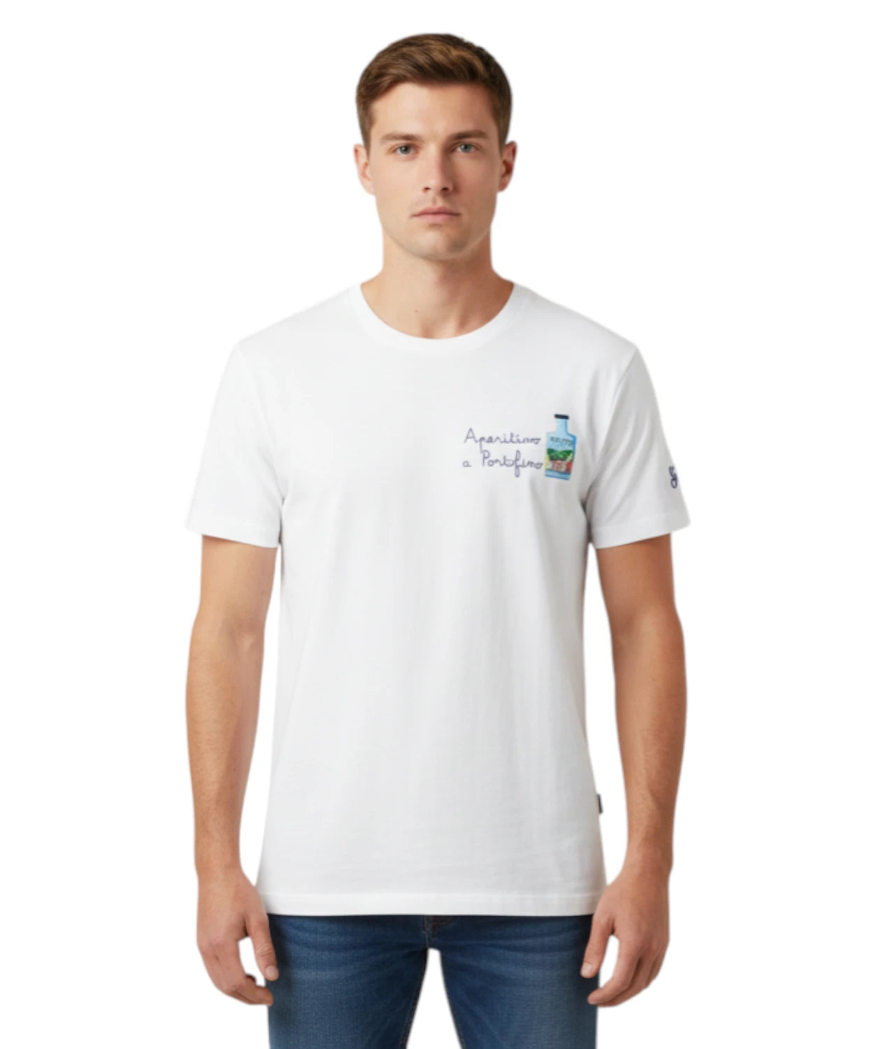 T-Shirt Uomo Portofino con Ricamo Aperitivo Saint Barth