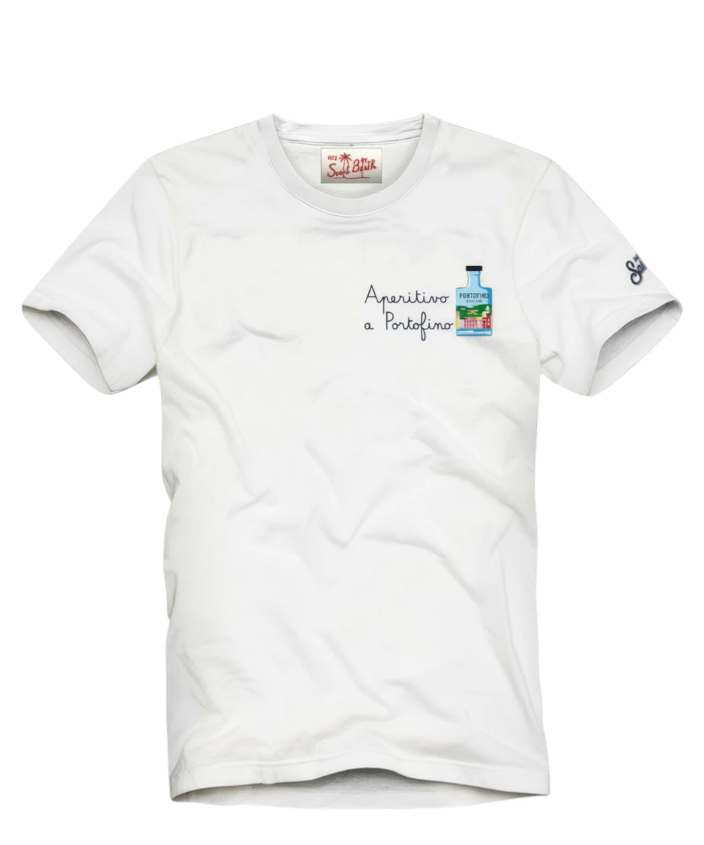 Men's Portofino T-Shirt with Saint Barth Aperitivo Embroidery