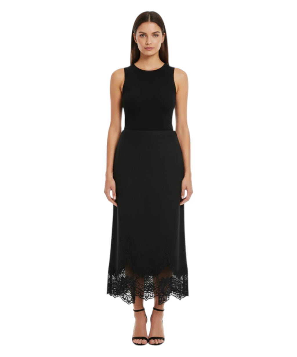 Twinset Linen Skirt with Lace Details