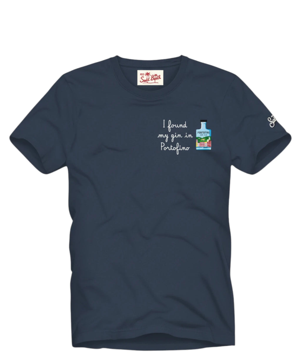 Herre T-shirt Portofino med Saint Barth broderi