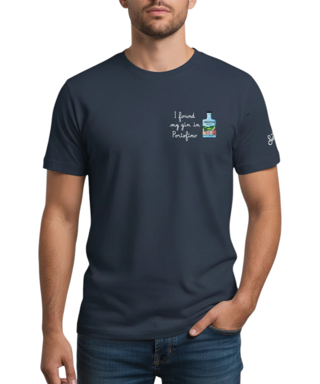 Herre T-shirt Portofino med Saint Barth broderi