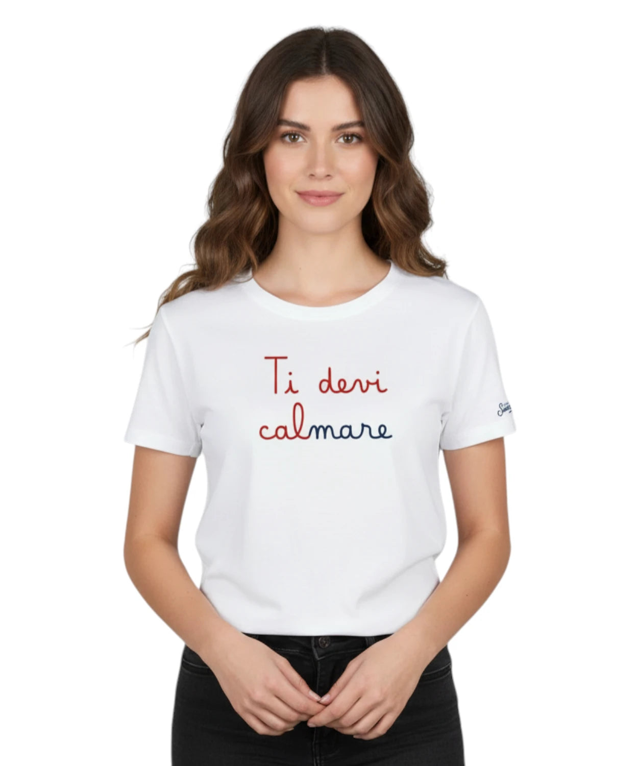 Emilie MC2 Saint Barth T-shirt with Embroidery