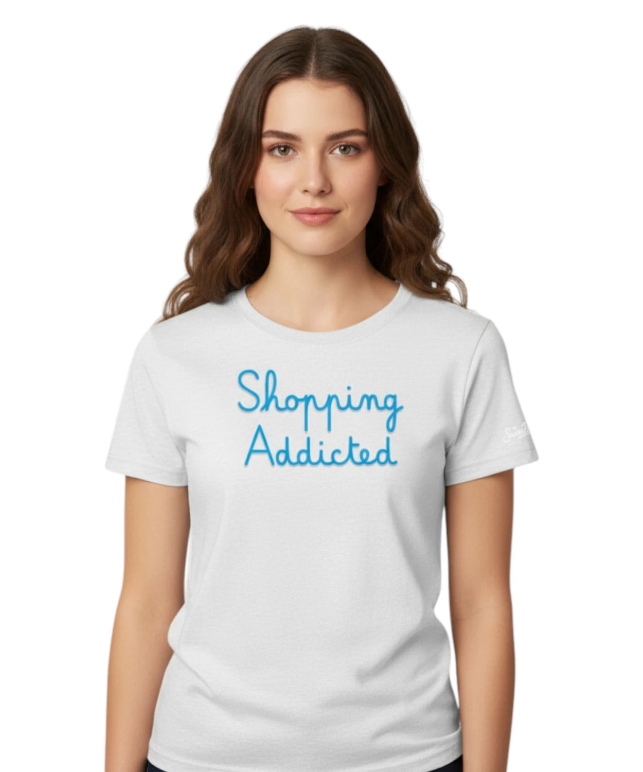 MC2 Saint Barth Emilie T-shirt with Embroidered Shopping