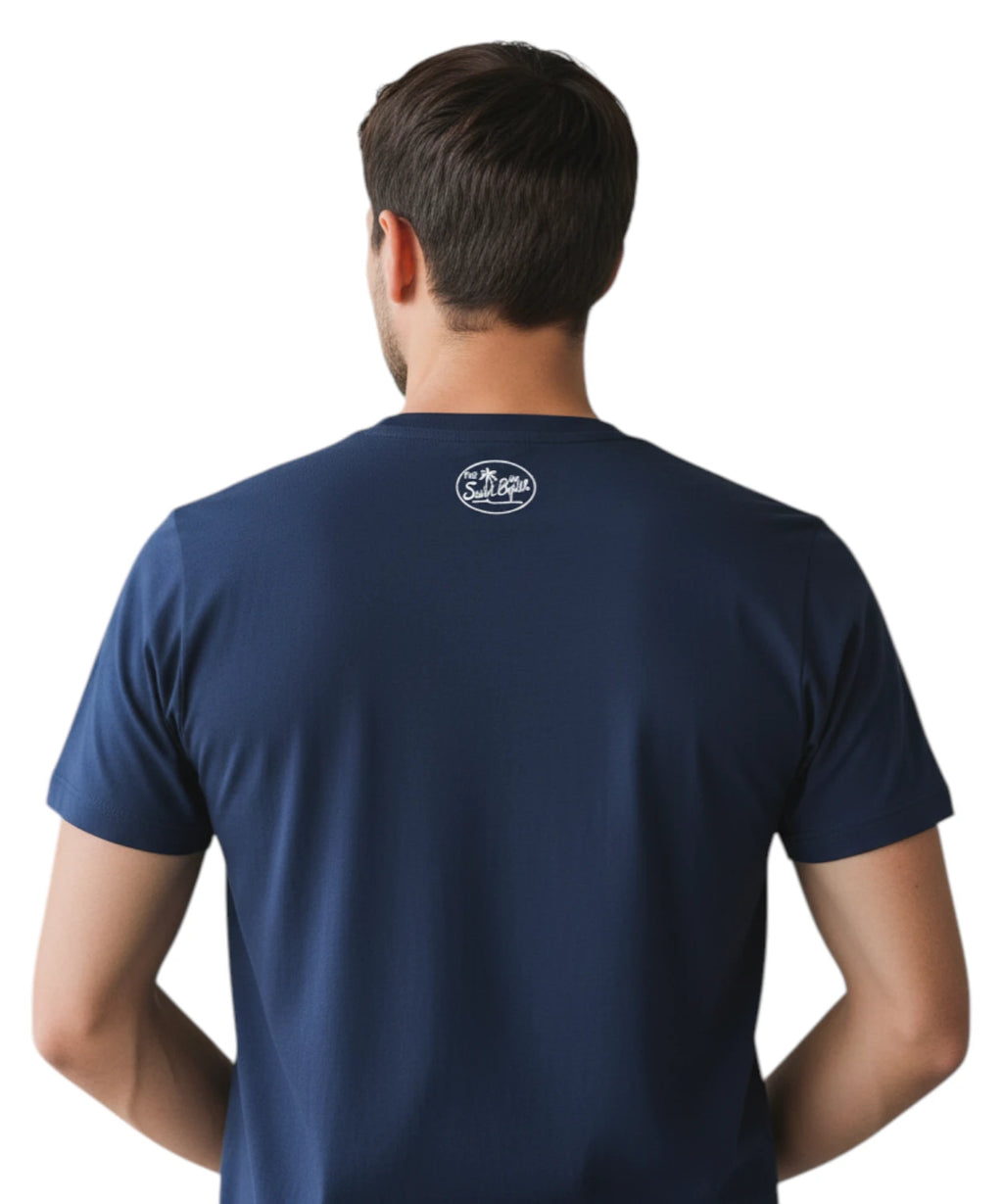 Herre T-shirt Portofino med Saint Barth broderi