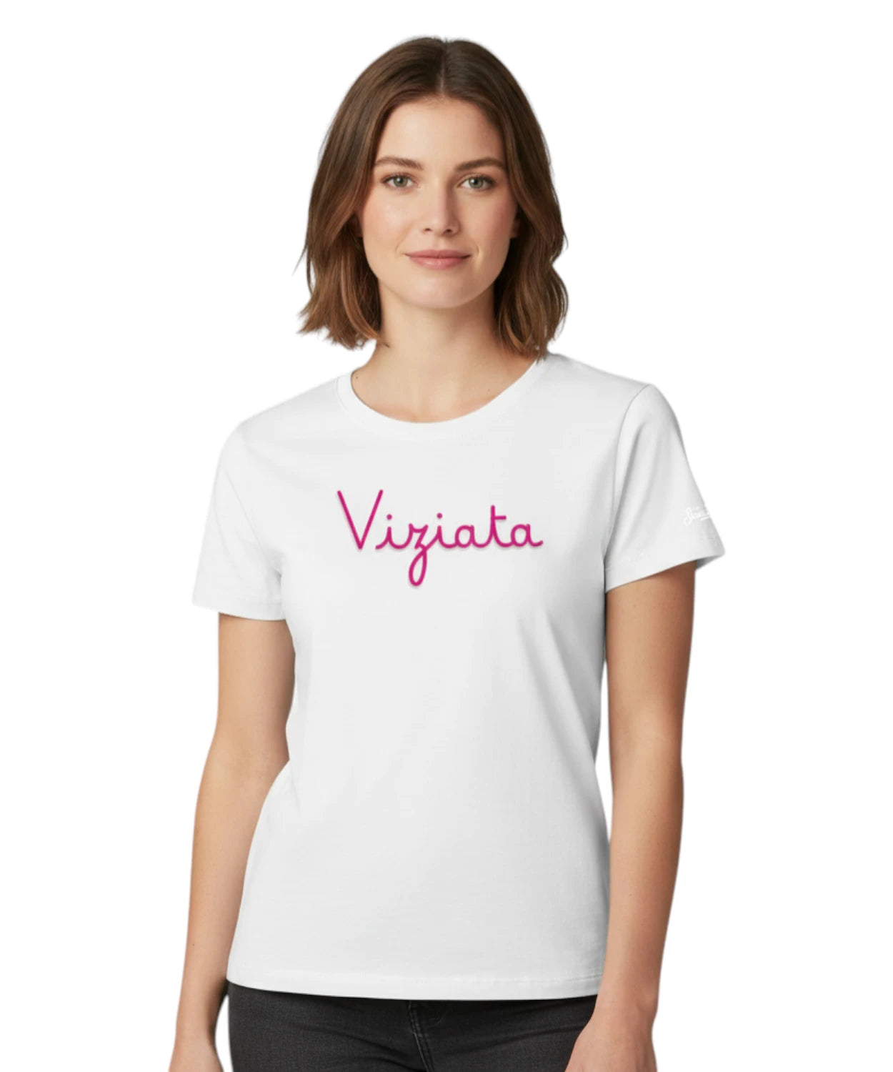 Emilie MC2 Saint Barth T-shirt with Viziata Embroidery