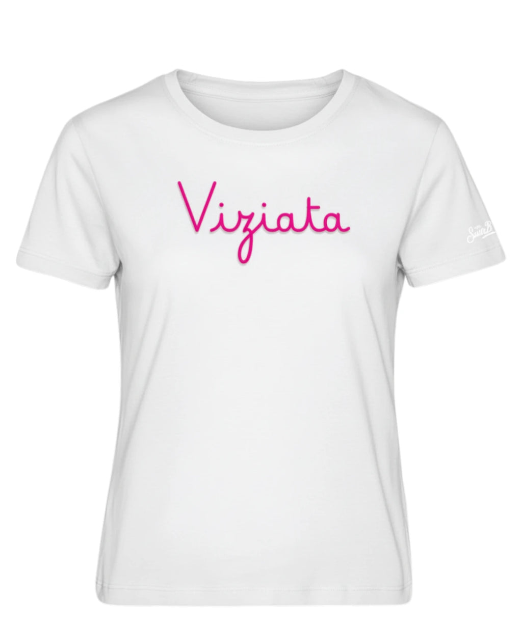 T-shirt Emilie MC2 Saint Barth med Ricamo Viziata