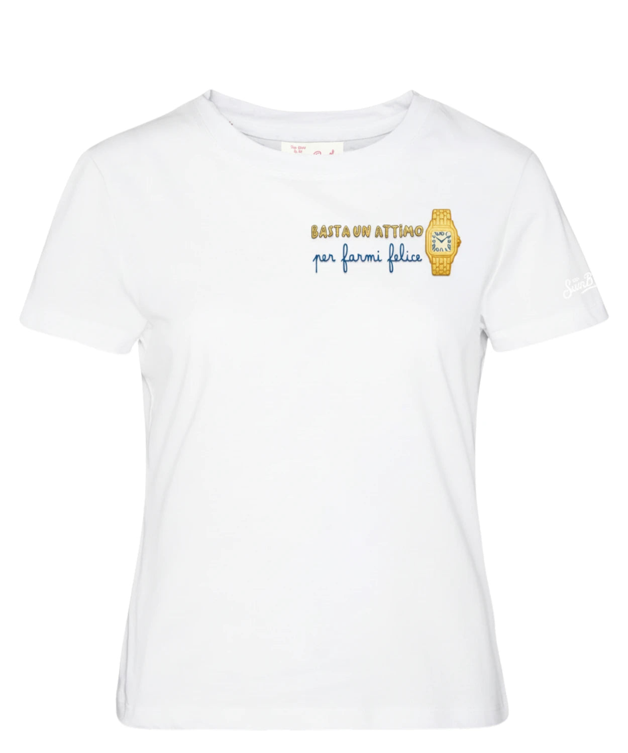 MC2 Saint Barth Emilie T-shirt with Basta un Attimo Embroidery