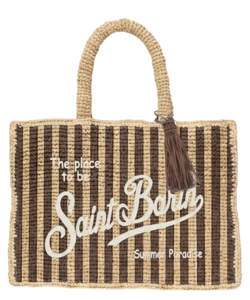 MC2 Saint Barth Vanity Stripes letní taška z rafie