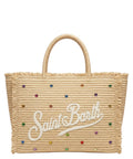 MC2 Saint Barth Vanity Multicolor raffia bag with rhinestones