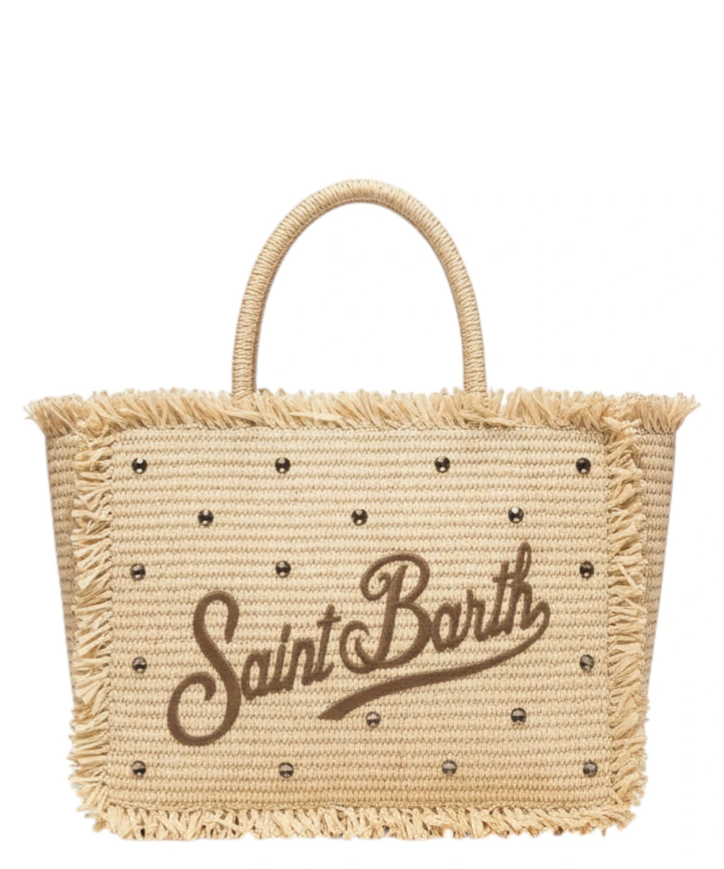 MC2 Saint Barth Vanity raffia bag with rhinestones