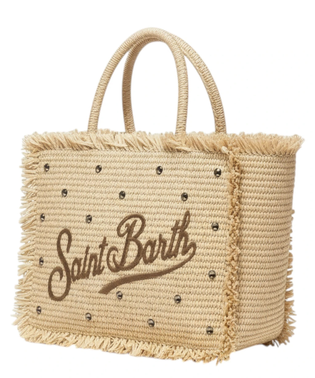 MC2 Saint Barth Vanity raffia bag with rhinestones
