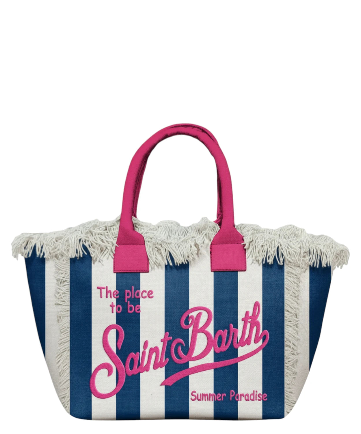 MC2 Saint Barth Vanity Bag Denim with Fuchsia Logo