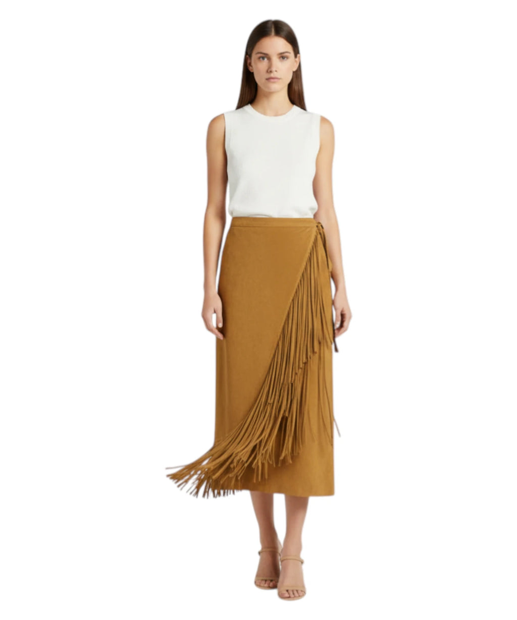 Pinko Bacedasco Fringed Wrap Skirt