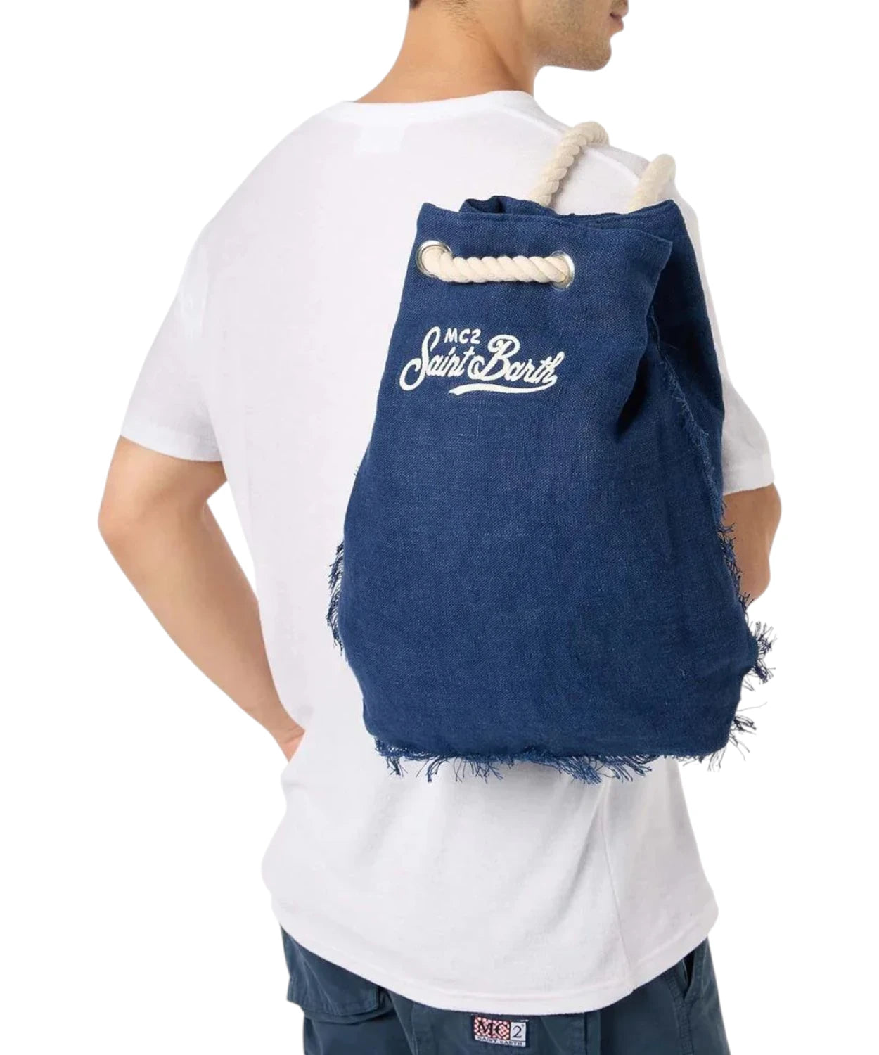 MC2 Saint Barth Linen Backpack with Logo