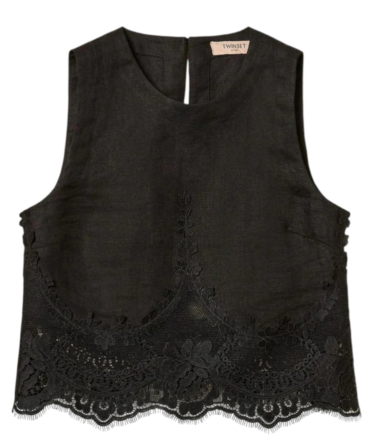 Top Donna Twinset Pizzo Elegante