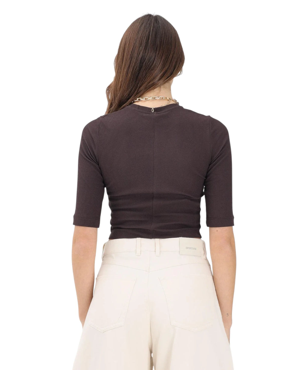 Pinko KYMBERLY Cropped Sweater with Gold Chain
