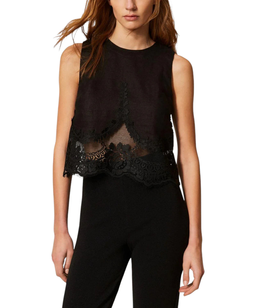 Elegant Twinset Lace Top