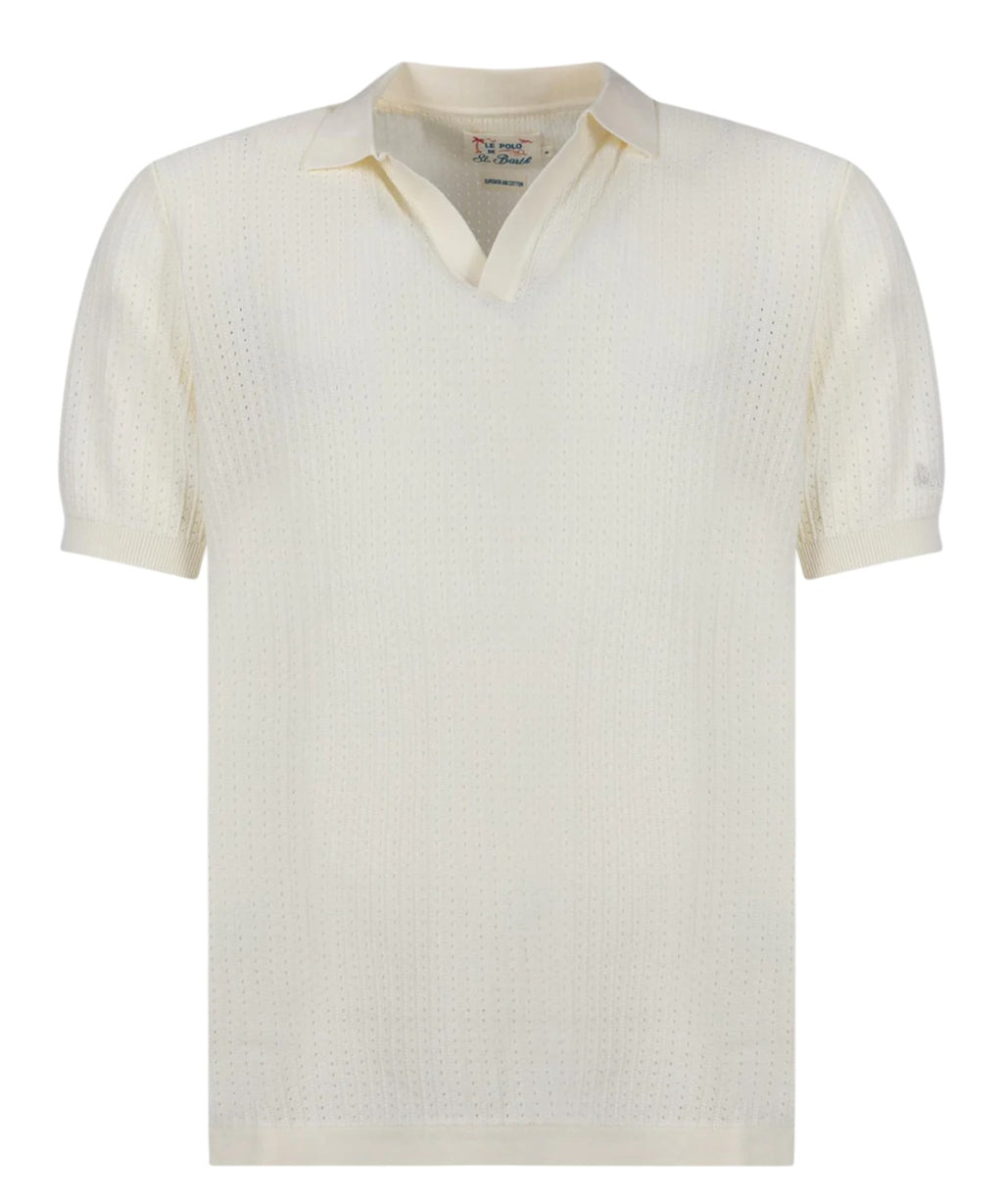 Men's Perforated Cotton Polo Shirt by MC2 Saint Barth