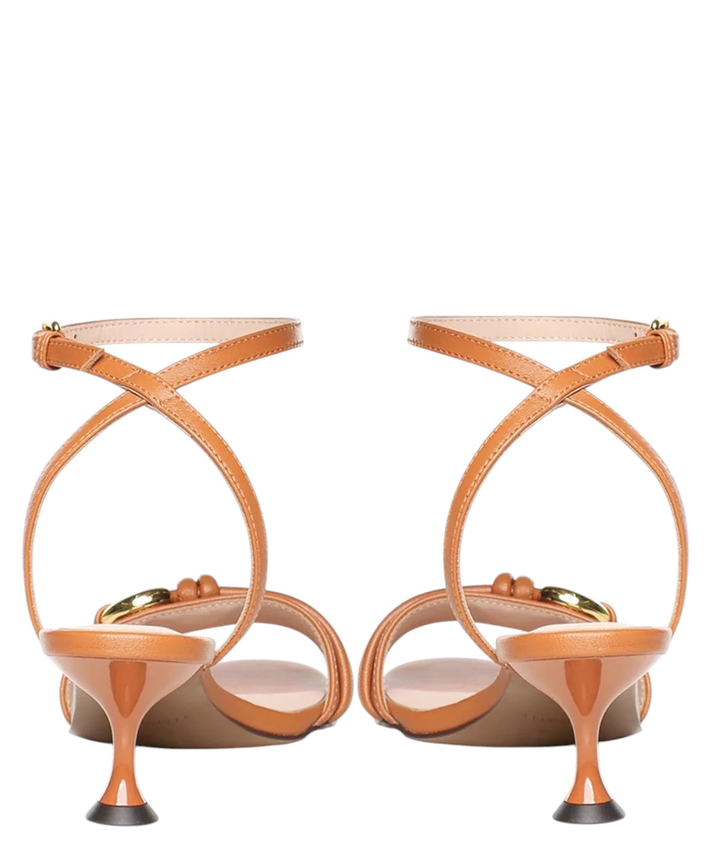 Coccinelle Finn Leather Sandals - 60 mm Heel and Strap