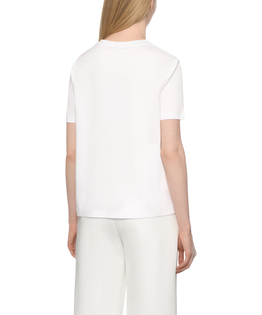 Max Mara MM logo T-shirt in Modal and Cotton