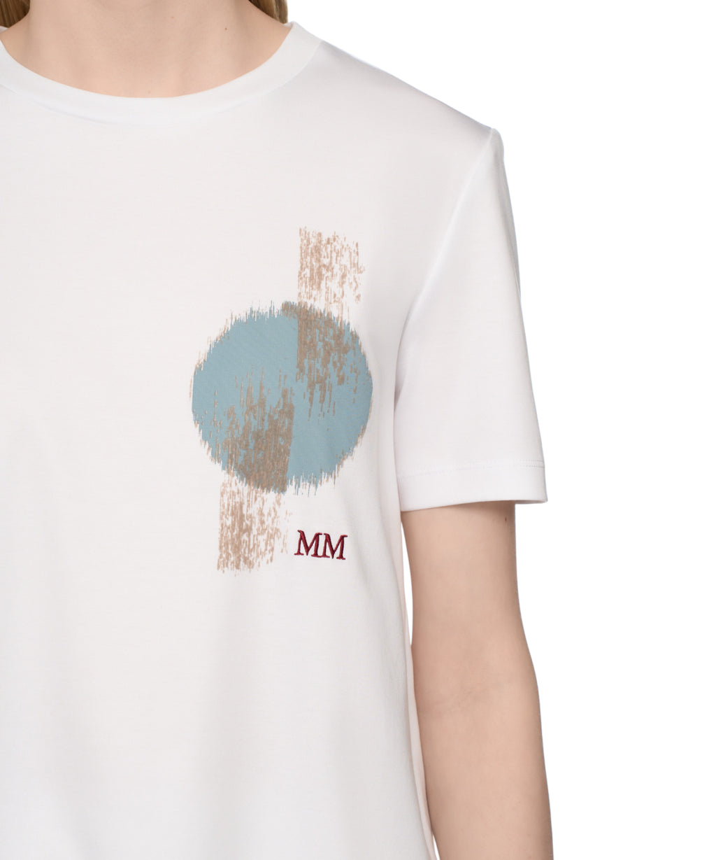 Max Mara MM logo T-shirt in Modal and Cotton