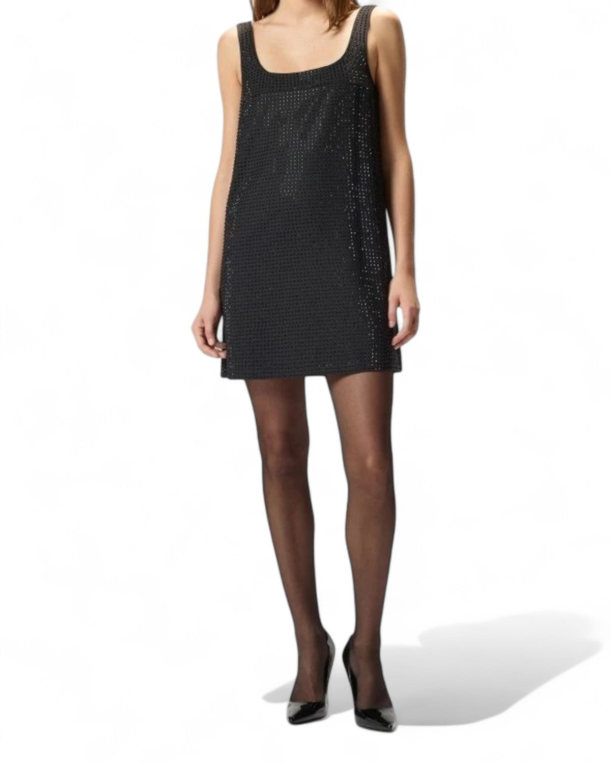 Abito corto AROA con strass e scollo quadrato-Pinko-Abiti-Vittorio Citro Boutique