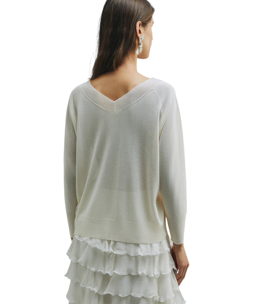 Marella TUBO Mixed Viscose V-neck Top