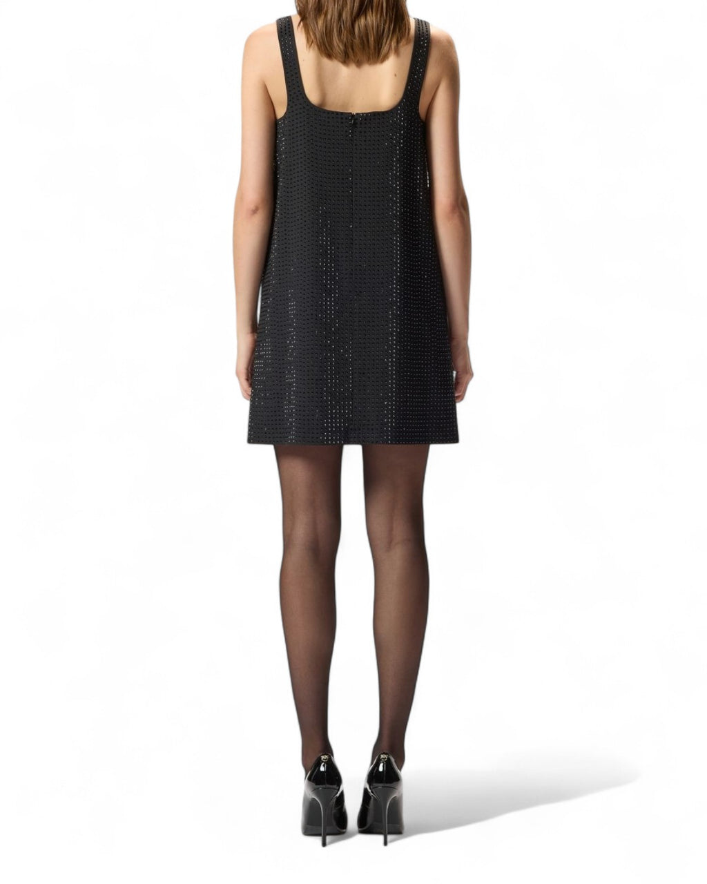 Abito corto AROA con strass e scollo quadrato-Pinko-Abiti-Vittorio Citro Boutique