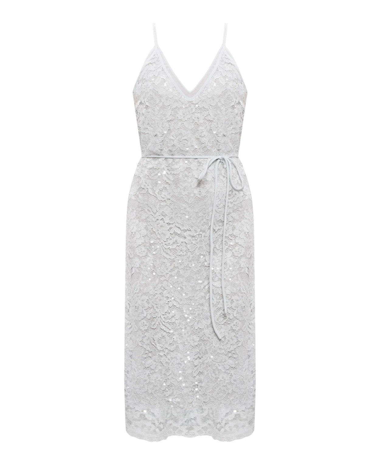 Longuette Dress in Lace and Sequins
