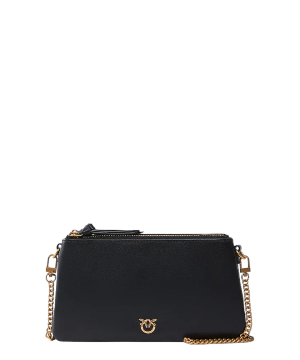 PINKO Mini Double Bag in Leather with Shoulder Strap