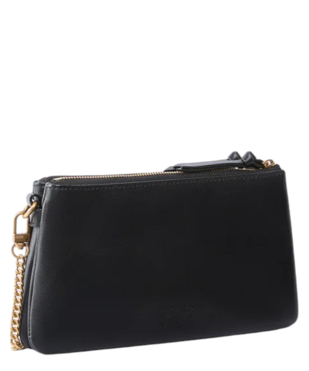 PINKO Mini Double Bag in Leather with Shoulder Strap