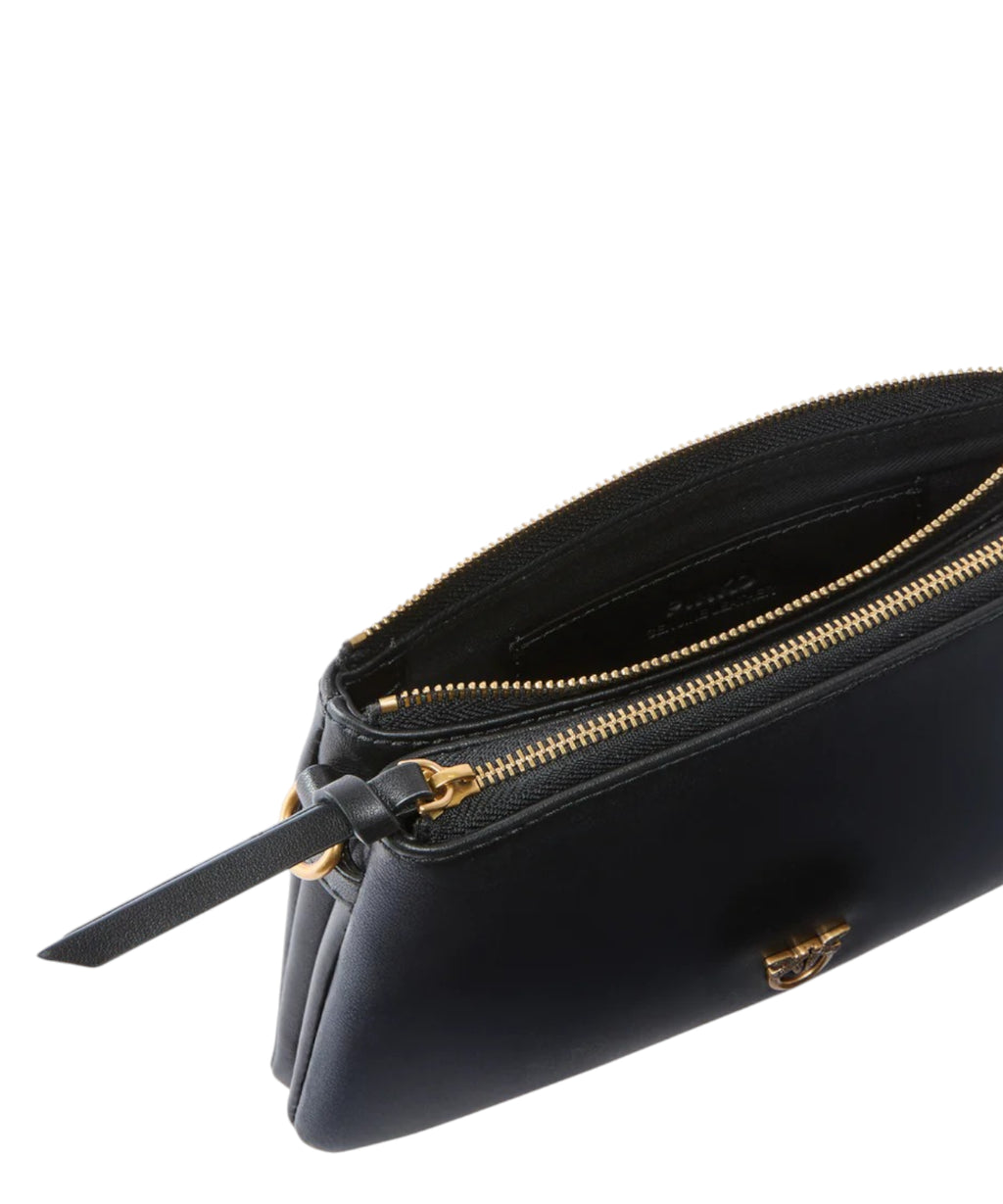 PINKO Mini Double Bag in Leather with Shoulder Strap