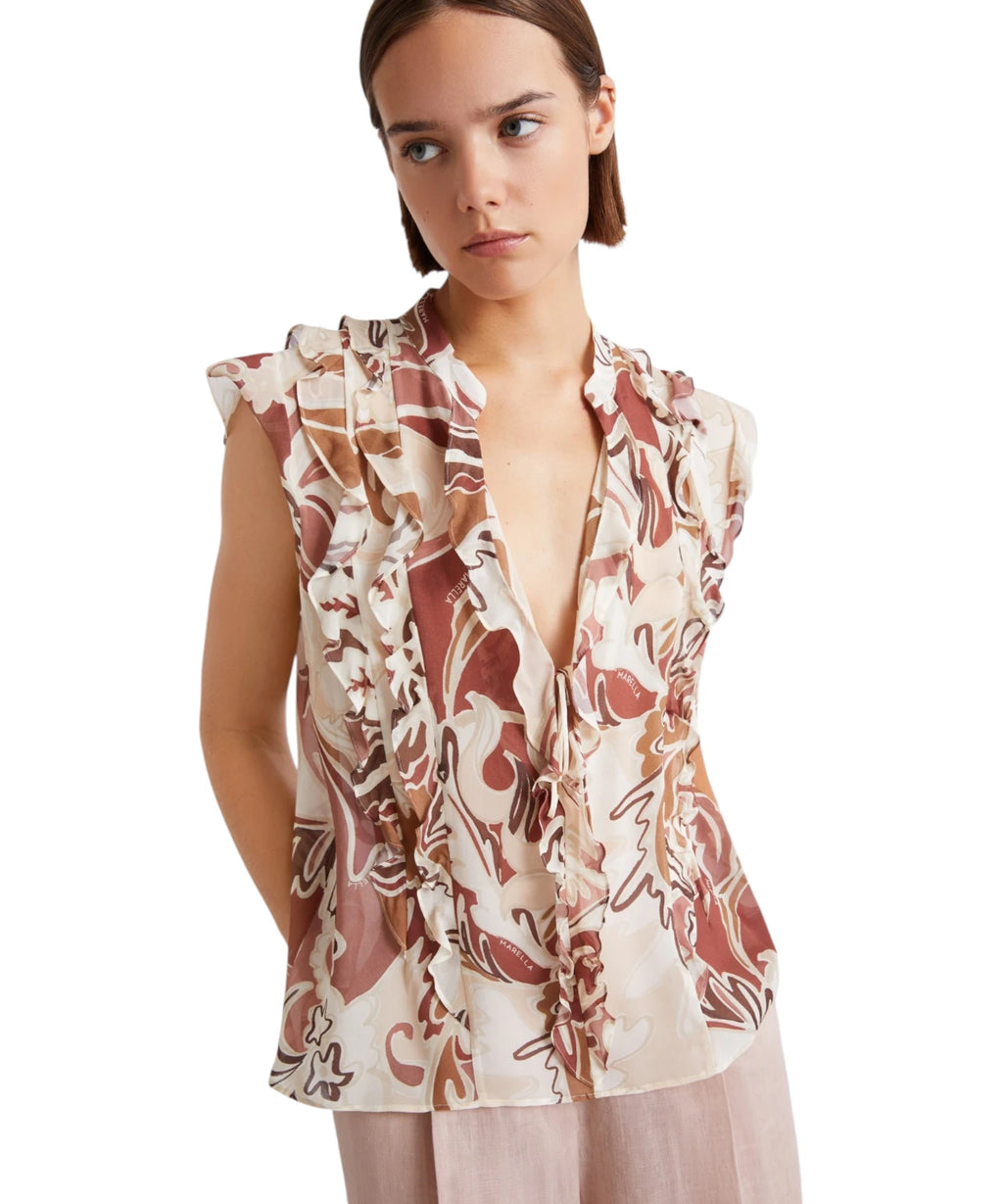 Marella UGOLA Georgette Top with Ruffles