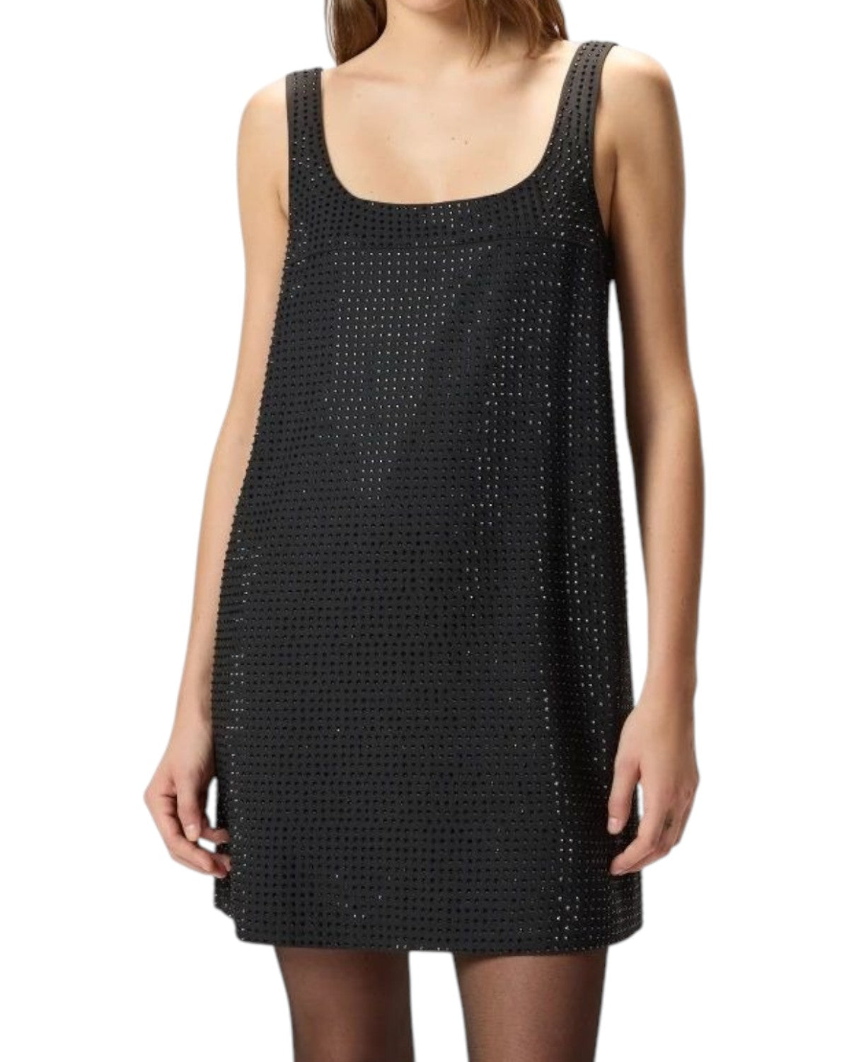 Abito corto AROA con strass e scollo quadrato-Pinko-Abiti-Vittorio Citro Boutique