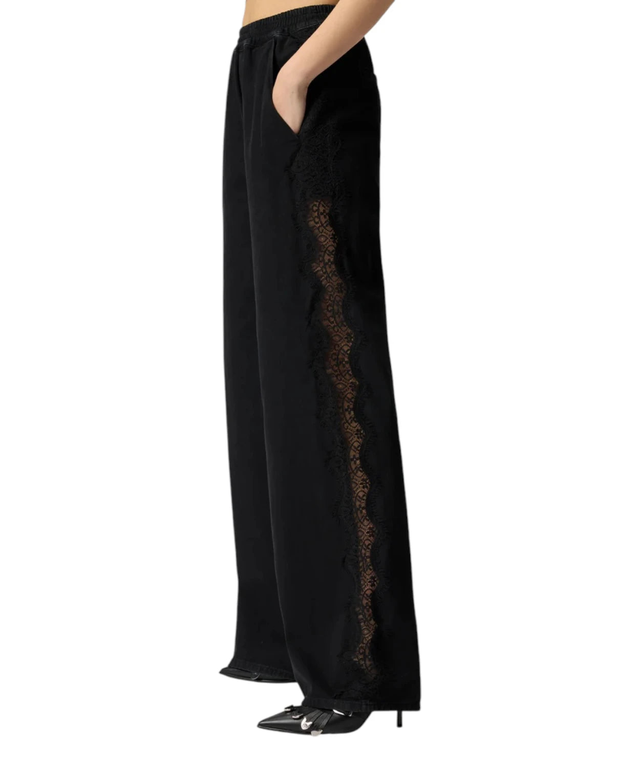 Pantaloni Pinko PALCO in Denim con Pizzo