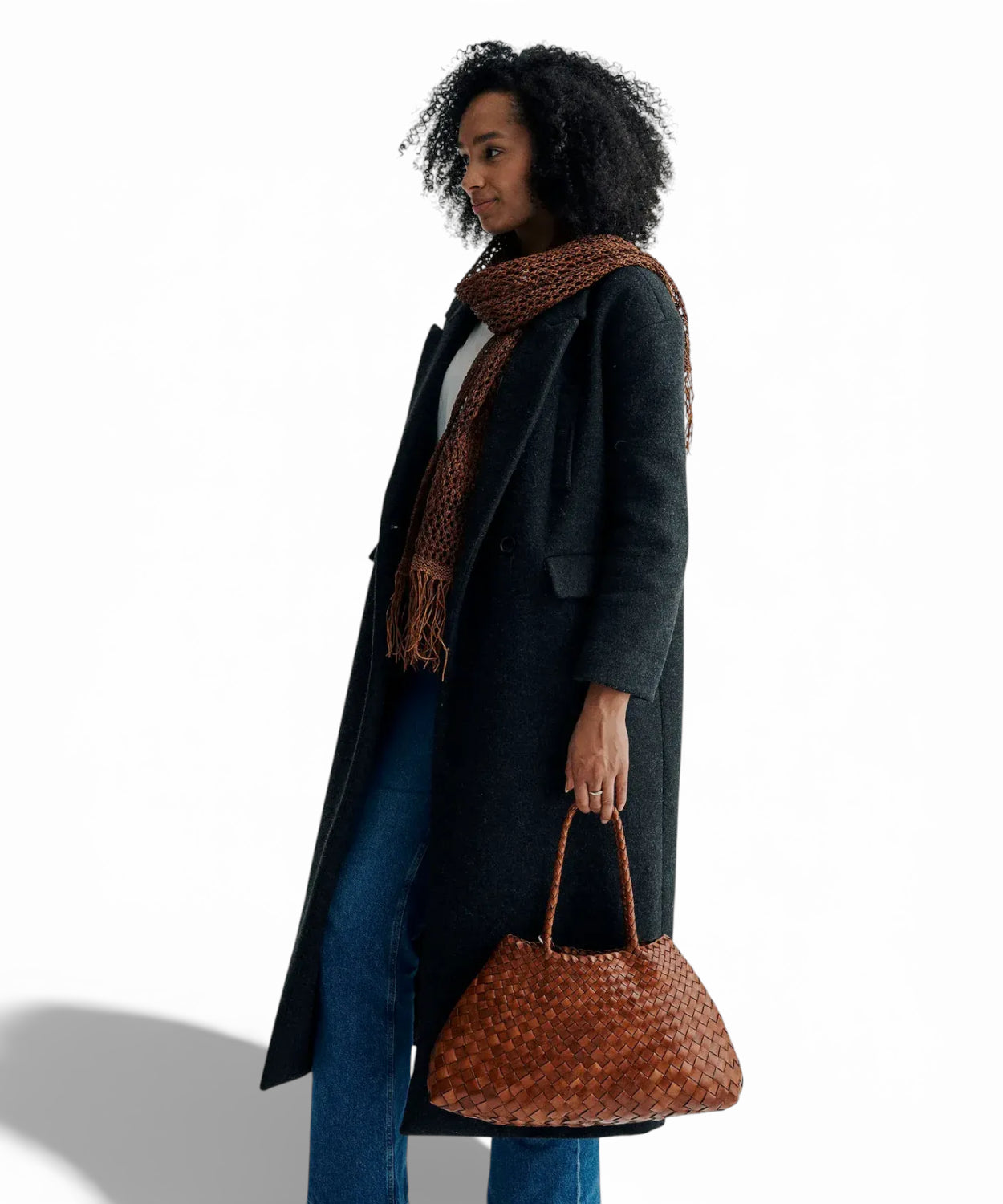 Borsa Santa Croce Intrecciata in Pelle