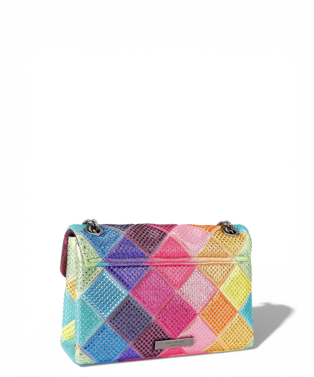 Kurt Geiger Kensington Multicolor Fabric Bag with Crystals